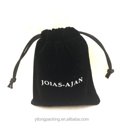 品質  Recyclable Custom Black Velvet Jewelry Bag For Packaging 工場